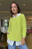 Made in Italy Conrad Body Skim Knit Jumper Chartreuse 